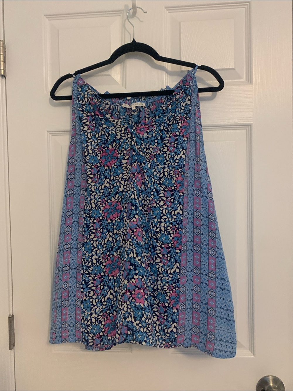 Violet & Claire Blue and Pink Floral Spaghetti-Strap Camisole